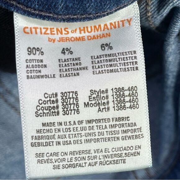 Citizens of Humanity Dani Jeans Women's 25 Blue Cropped Straight Low Rise Dark - Picture 8 of 14